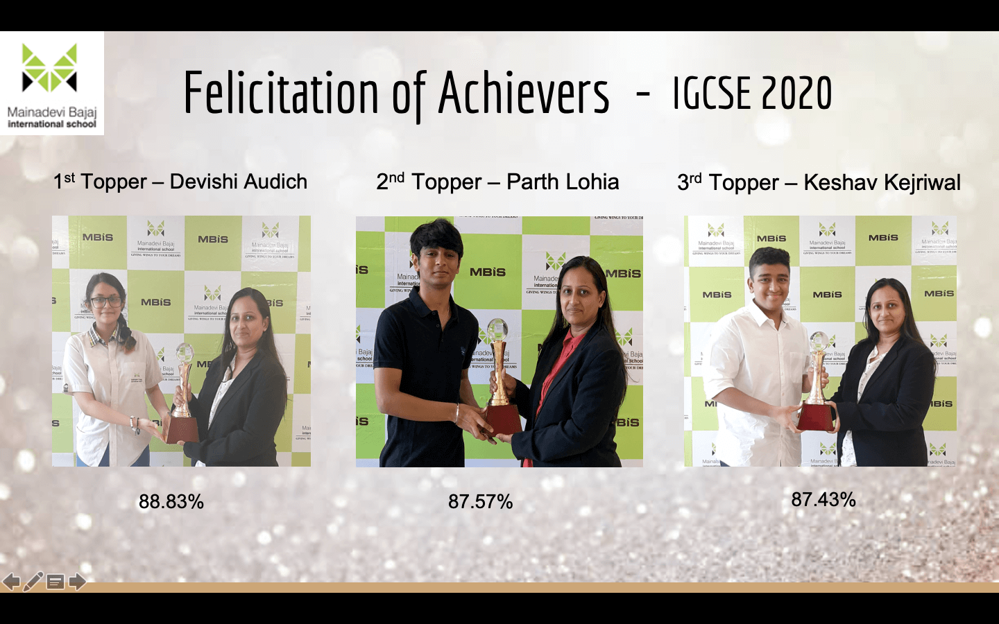 Felicitation of Achievers IGCSE 2020