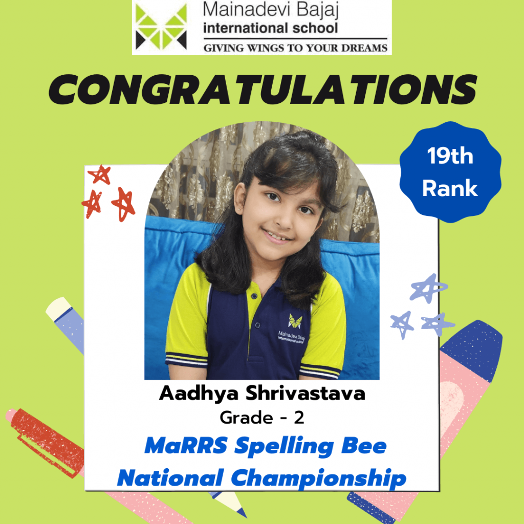 Aadya Shrivatsava Qualifies for MaRRS Spelling Bee International Championship